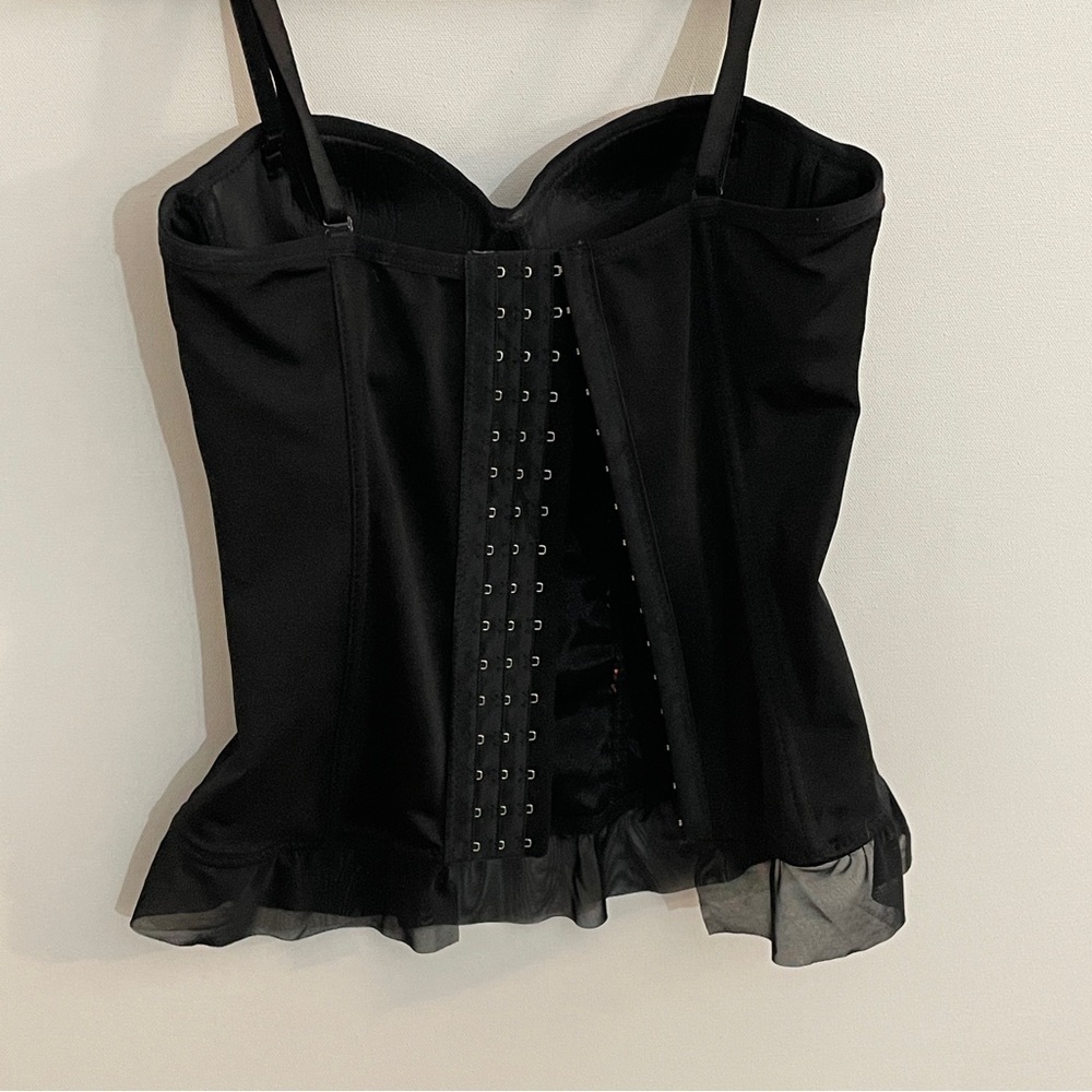 Spencers Corset Bustier Top Neon Swirls Mesh Ruffle Small - Picture 7 of 13